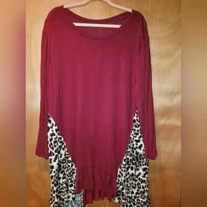 Red & Leopard top, 3x